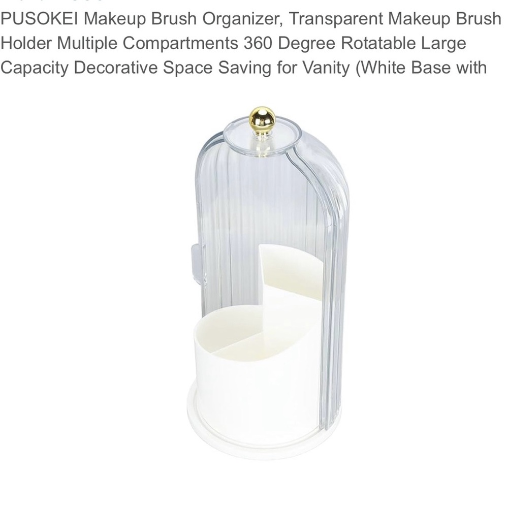 Transparent Makeup Brush Organizer with Gold Accent - Picture 5 of 8